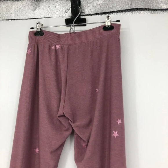 CHASER Women's Star & Paint Splatter Joggers In Glam Mauve pink - Picture 10 of 16